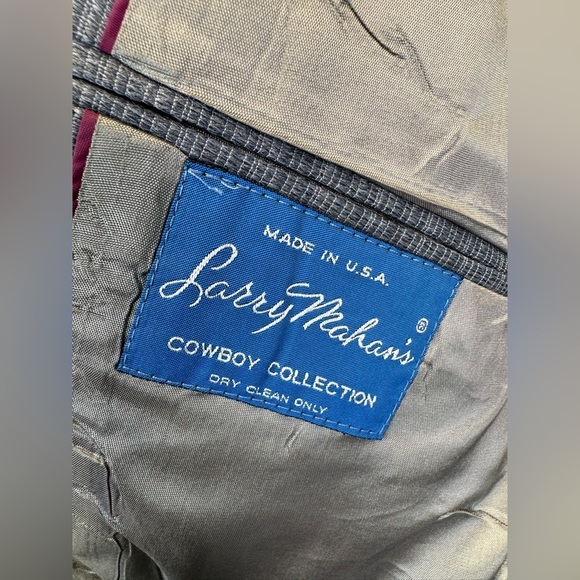 Larry Mahan’s Cowboy Collection vintage Western blazer sz 46L gray suede Cowboy - Picture 8 of 11